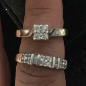Engagement & wedding ring set.
